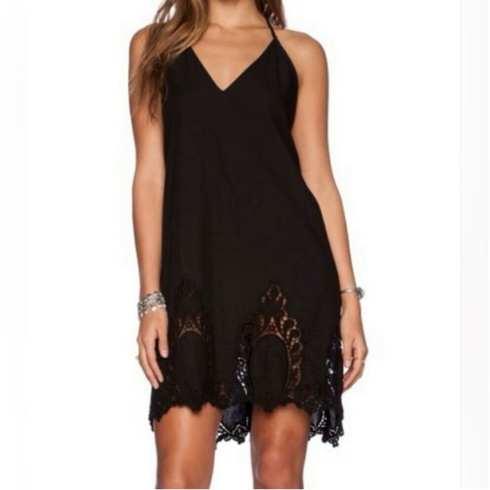 Free People Dresses | Intimately Free People Black Eyelet Lace Halter Slip Dress